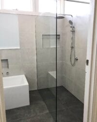 frameless shower glass bathroom renovation